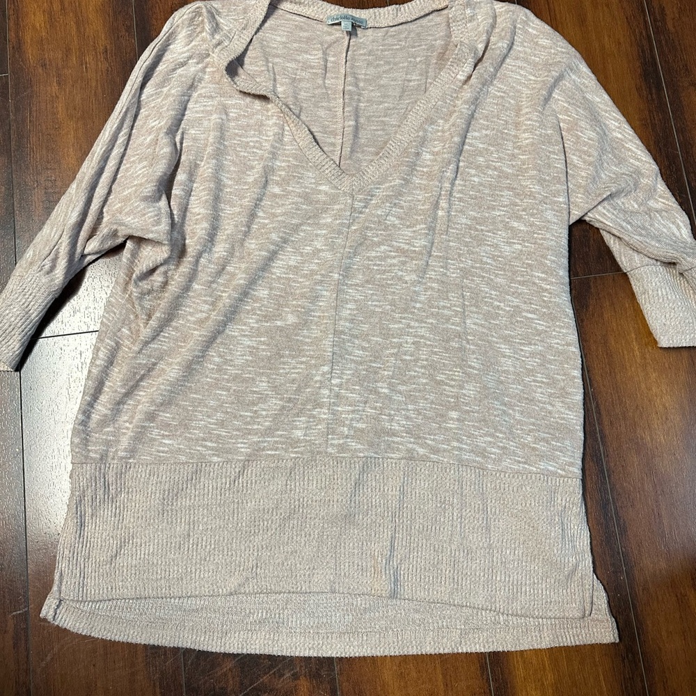 Charlotte Russe Light Beige V-Neck Tunic